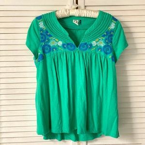 Sundance Embroidered Yoke Top